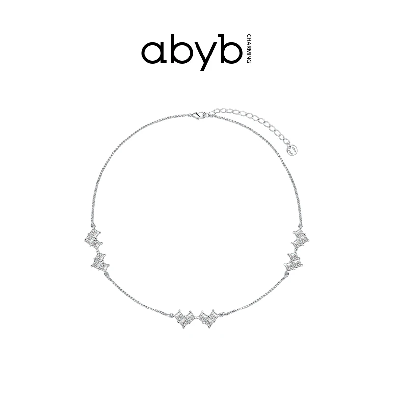 ABYBCHARMING 铜合金合成锆石项链  甜夜项链小众轻奢吊坠坠链ins