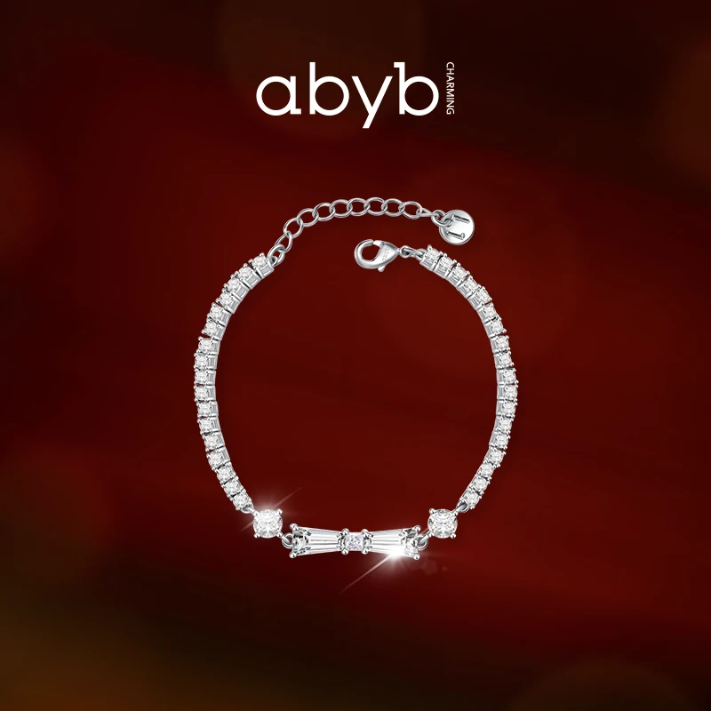 ABYBCHARMING 甜心结手链锆石手串轻奢小众可调节长短简约时尚
