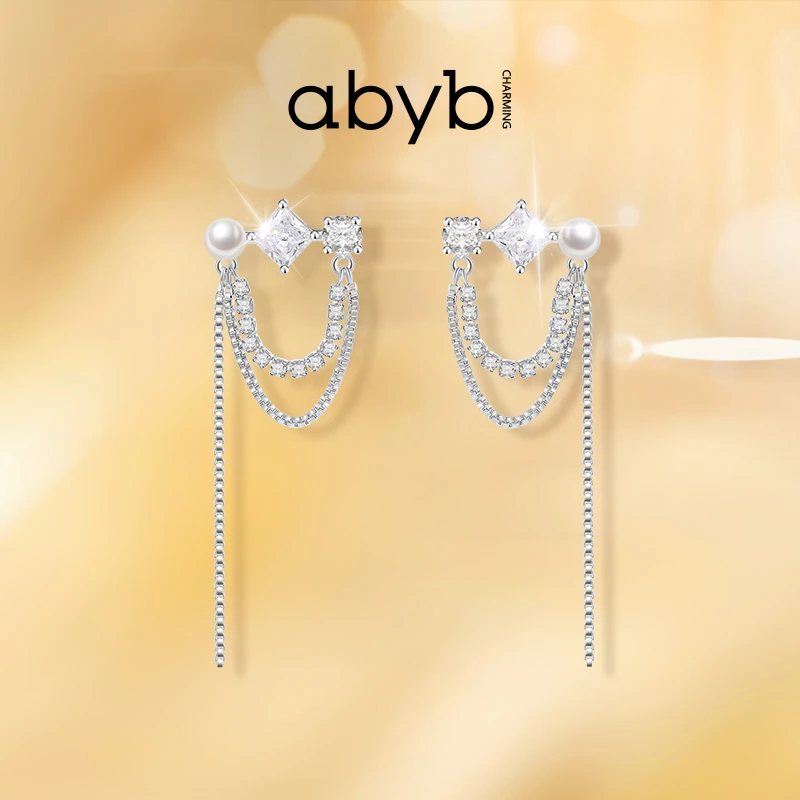 ABYBCHARMING 铜合金耳饰 跳一支舞耳环百搭时尚显脸轮廓款法式