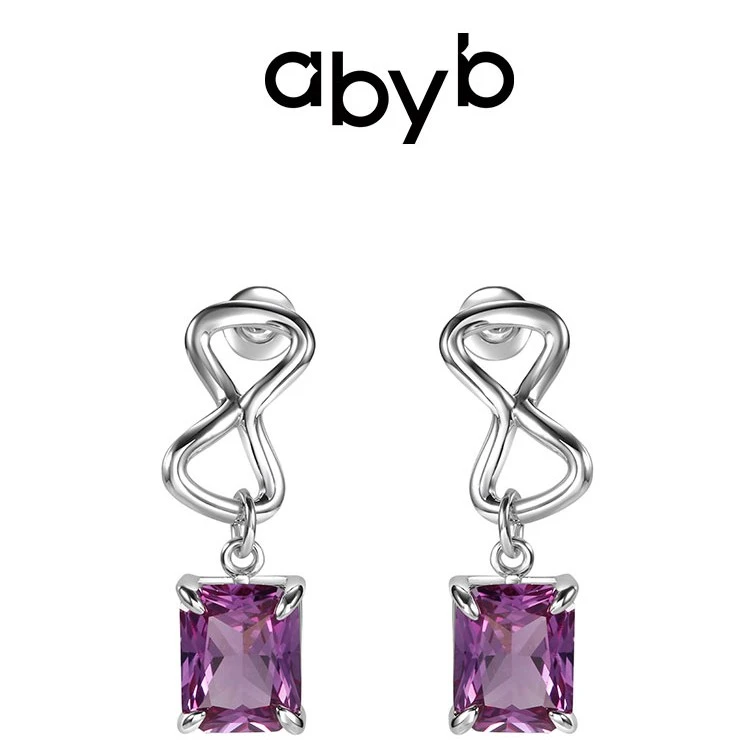 ABYBCHARMING 小精灵耳环小众轻奢紫色渐变