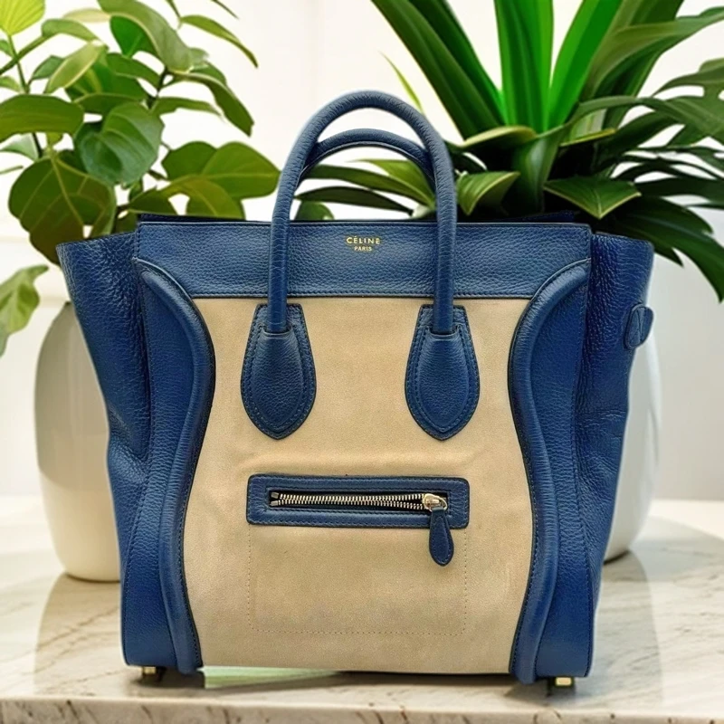 95新 Celine/思琳  拼色手提包 1052 8671