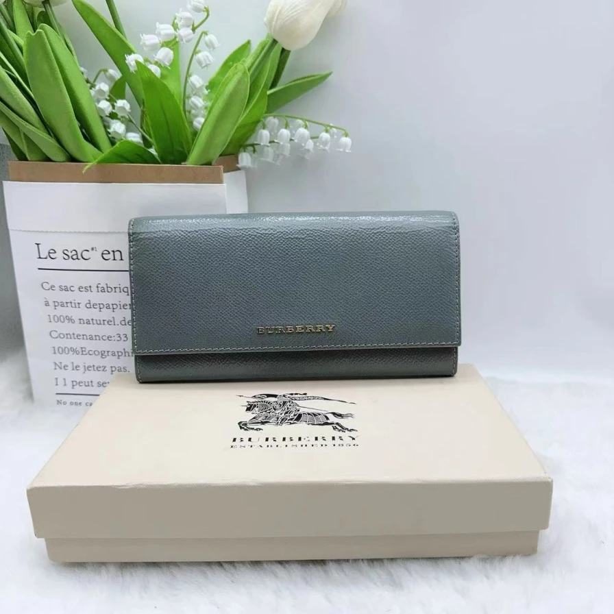 95新 BURBERRY/博柏利  灰色钱包 910 1260