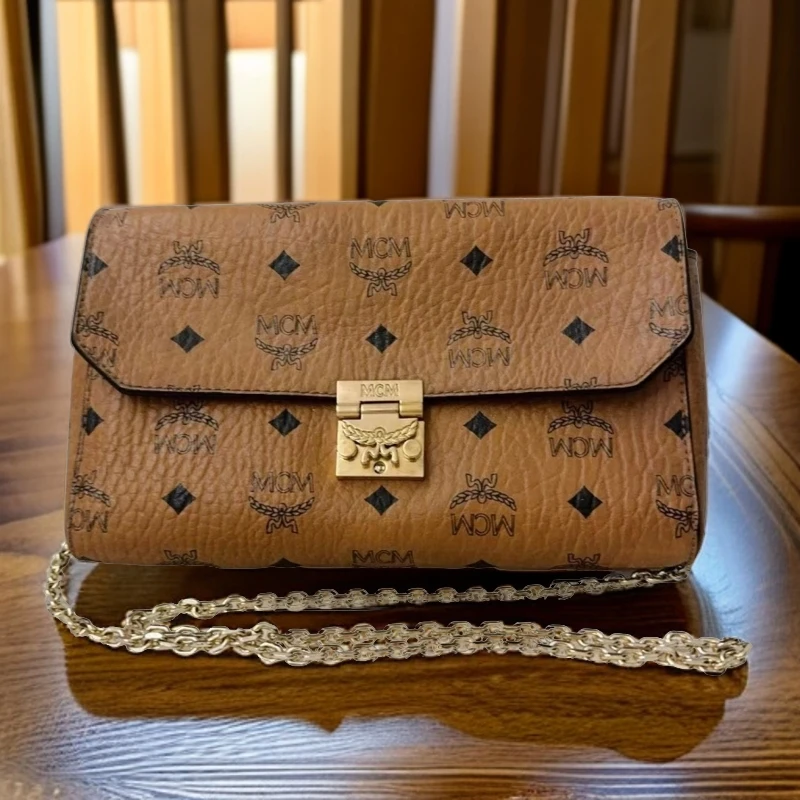 95新 MCM  干邑色链条包 919 7294