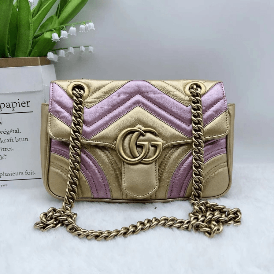 95新 GUCCI/古驰  彩虹拼色马蒙22尺寸 888 1130
