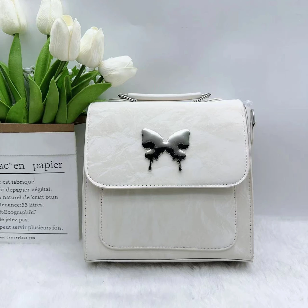 全新米白色单肩包