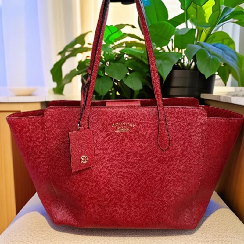 95新 GUCCI/古驰  红色托特 949 0836