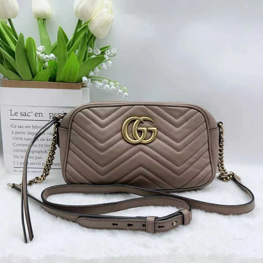 95新 GUCCI/古驰 香芋色马蒙相机包 892 3888