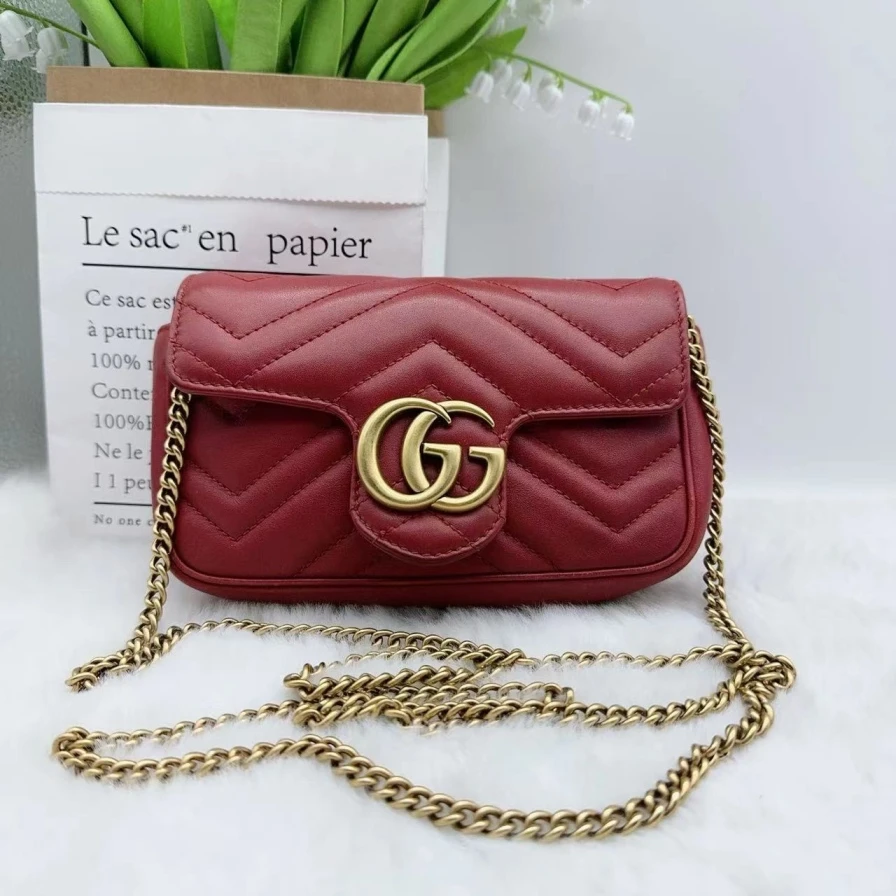 95新 GUCCI/古驰  红色马蒙 872 6133