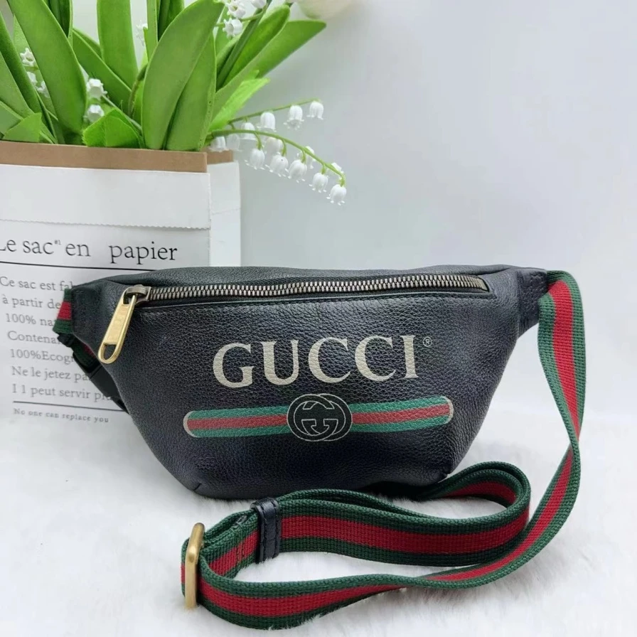 95新 GUCCI/古驰  黑色腰包 902 9399