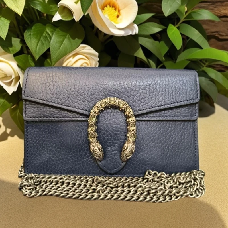 95新 GUCCI/古驰  藏蓝色酒神WOC包 1028 1214