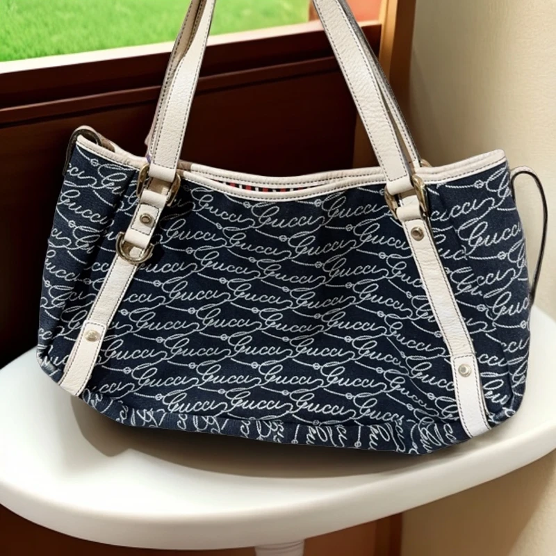 95新 GUCCI/古驰 丹宁单肩包  938 2155