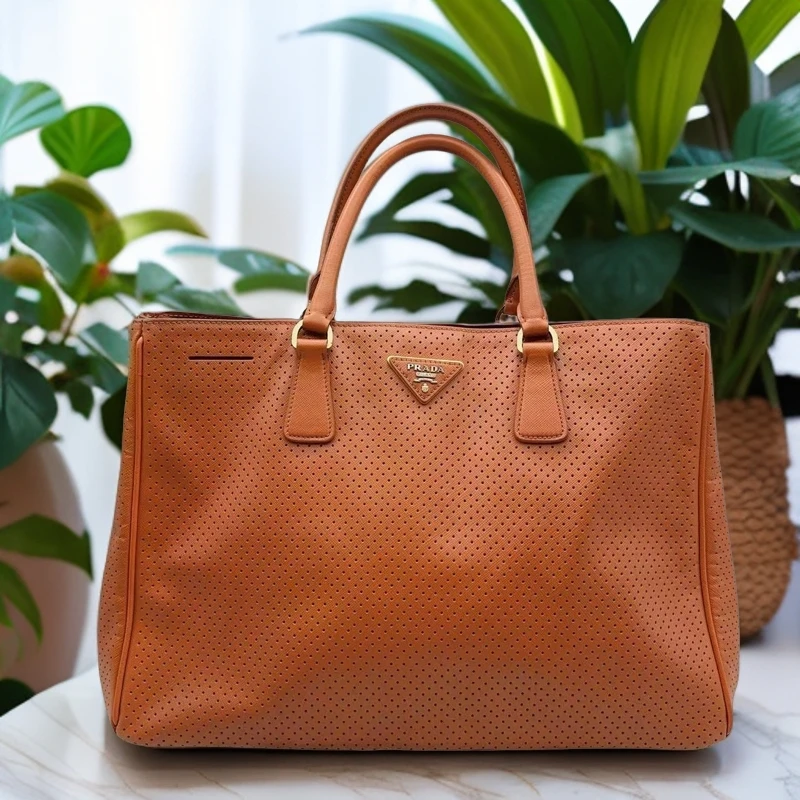 95新 Prada/普拉达 橘色手提包 908 0711