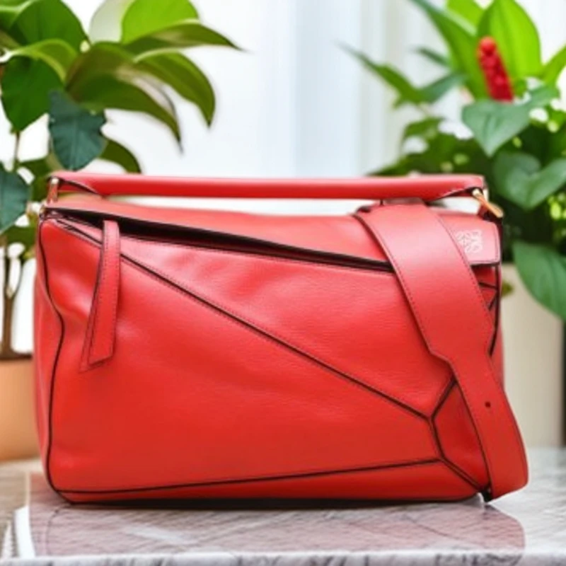 95新 LOEWE/罗意威  红色Puzzle几何包 1046 6111