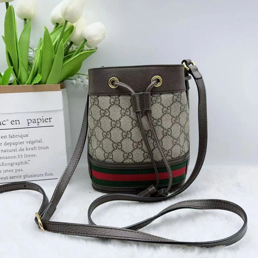 95新 GUCCI/古驰  老花Ophidia水桶包 884 9627