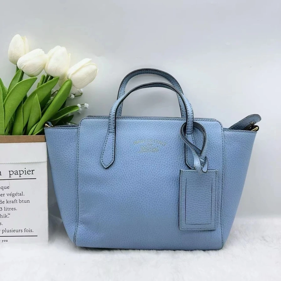 95新 GUCCI/古驰  蓝色托特包 877 1481