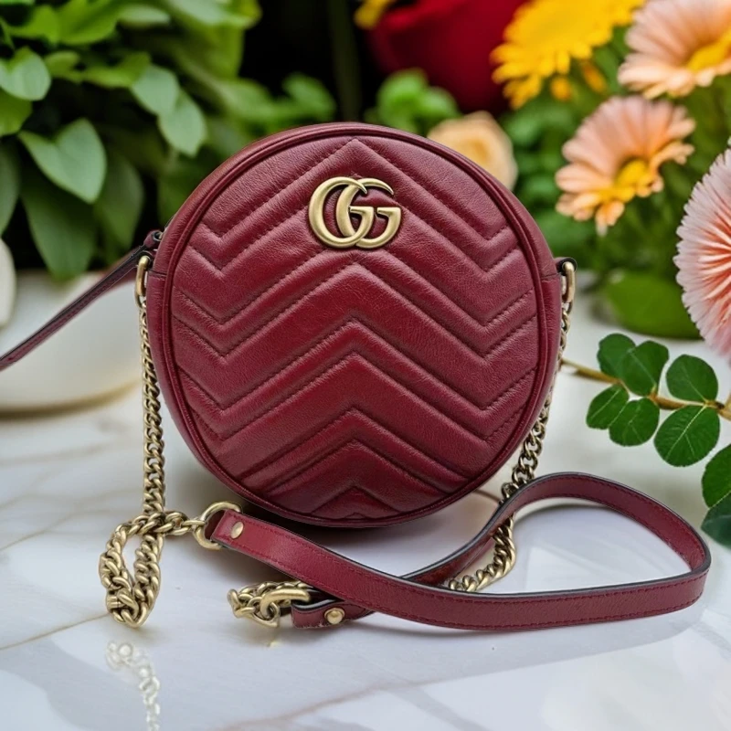 95新 GUCCI/古驰  红金马蒙圆饼 910 1074