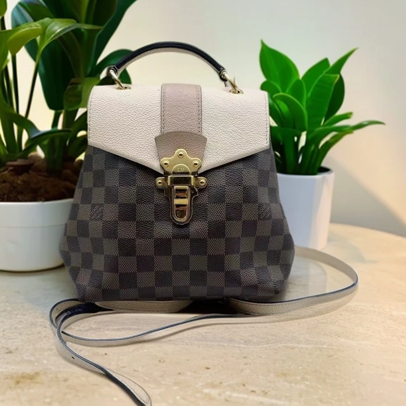 95新 LouisVuitton/路易威登  棕棋盘格双肩背包 971 7498
