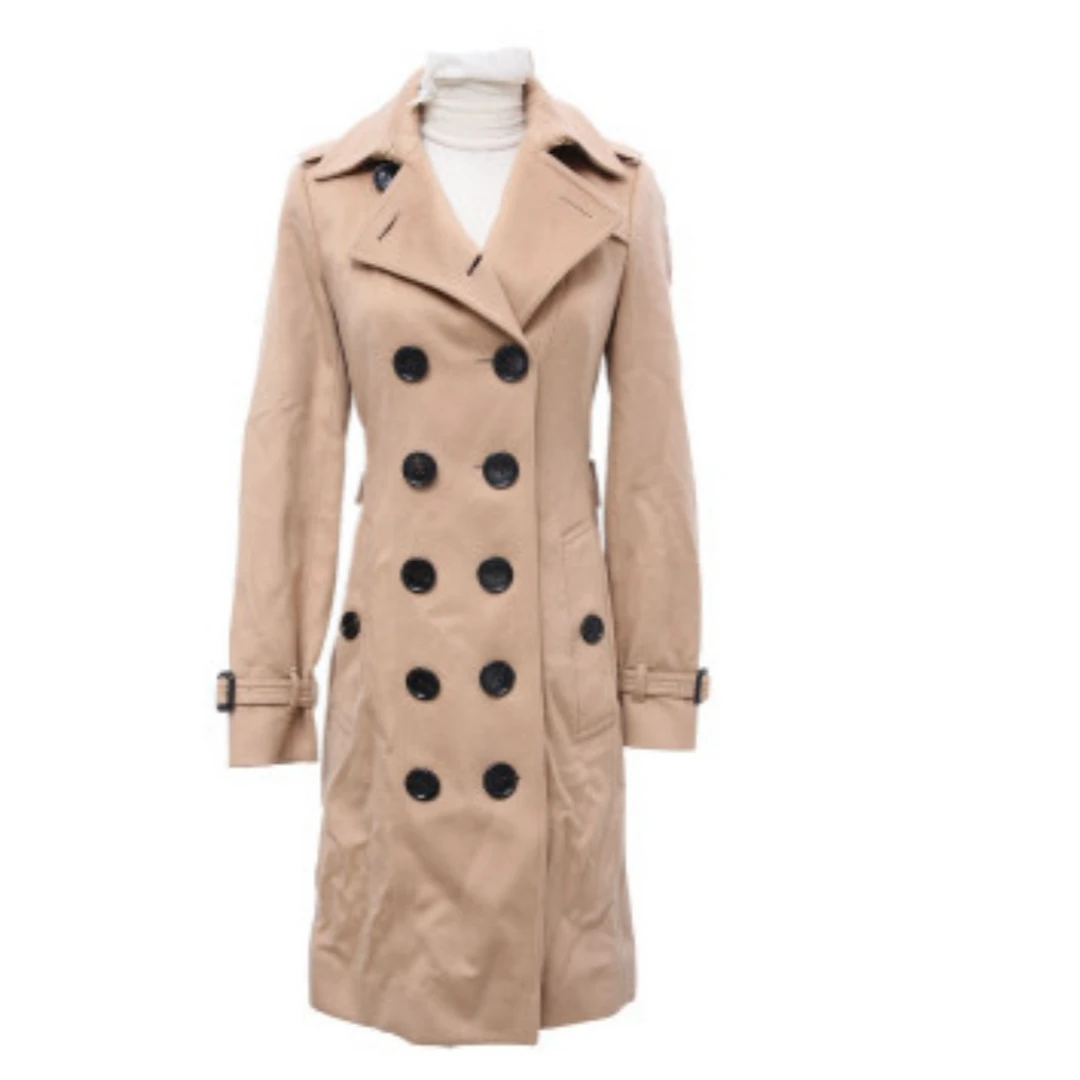 95新 BURBERRY/博柏利 A  双排扣大衣 驼色 英国码4 1048 6286