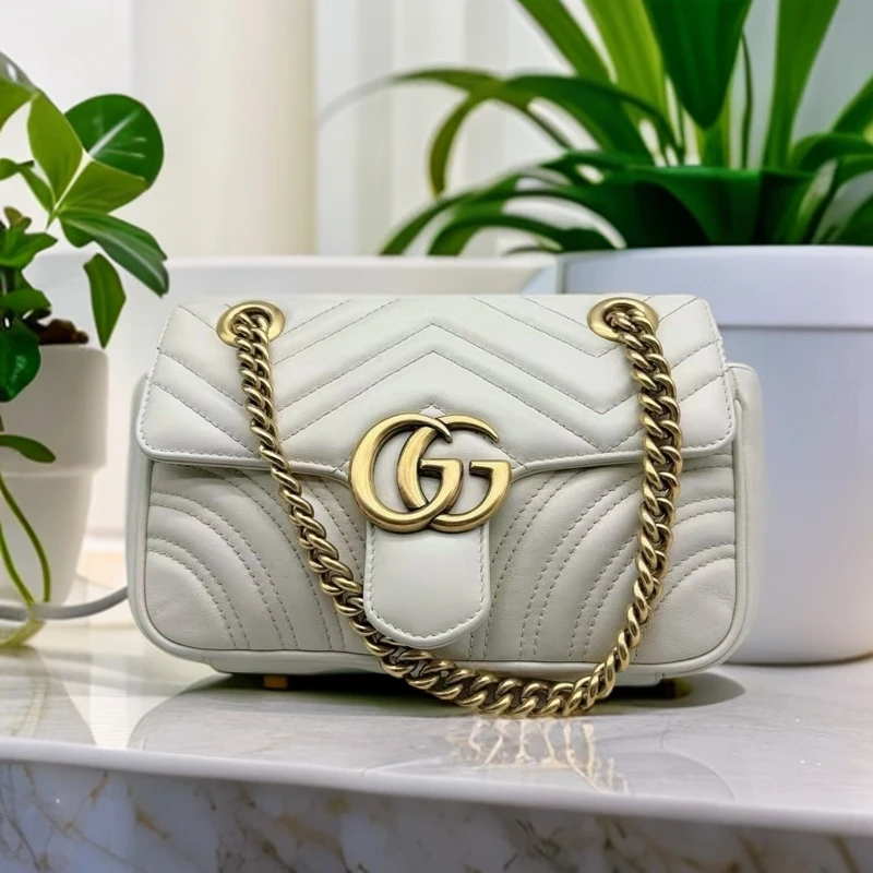 95新 GUCCI/古驰  白色马蒙  1051 2445