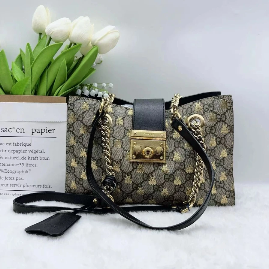 95新 GUCCI/古驰  PADLOCK 小蜜蜂链条包 880 3330