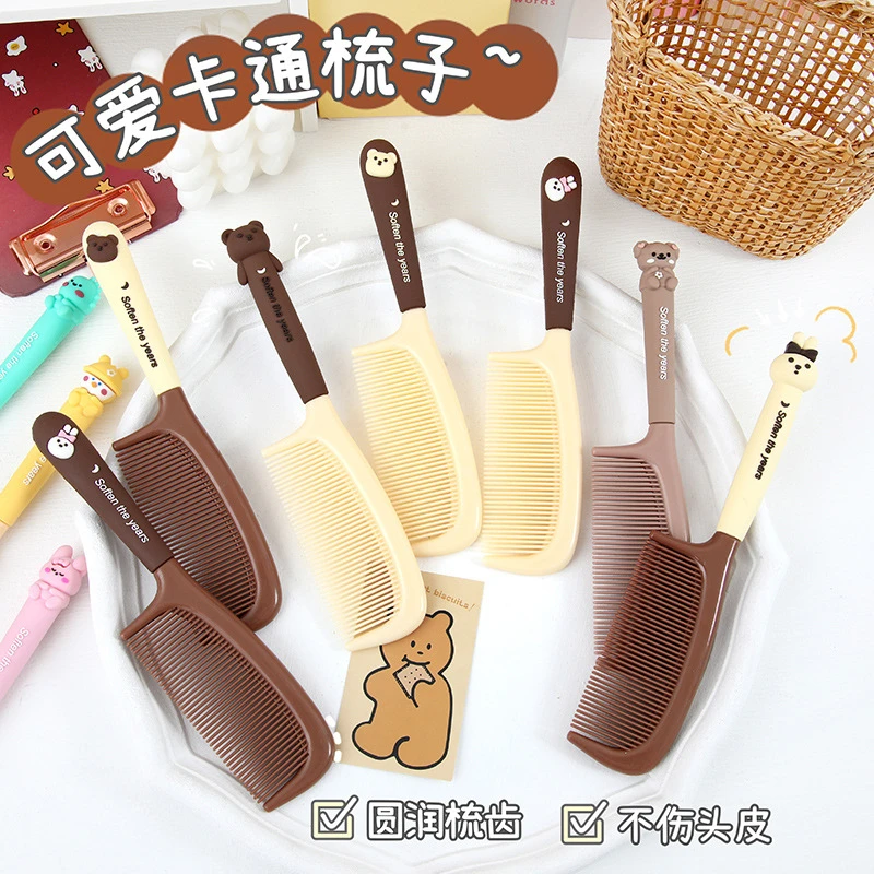 0009 ins风卡通梳子便携家用学生美发梳儿童加厚手柄梳