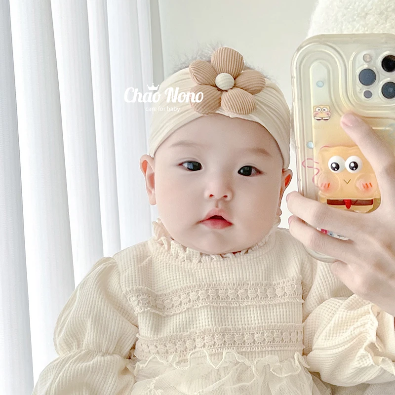 婴儿发带女宝宝时尚花朵小公主头饰新生儿护囟门发饰百日生日头箍