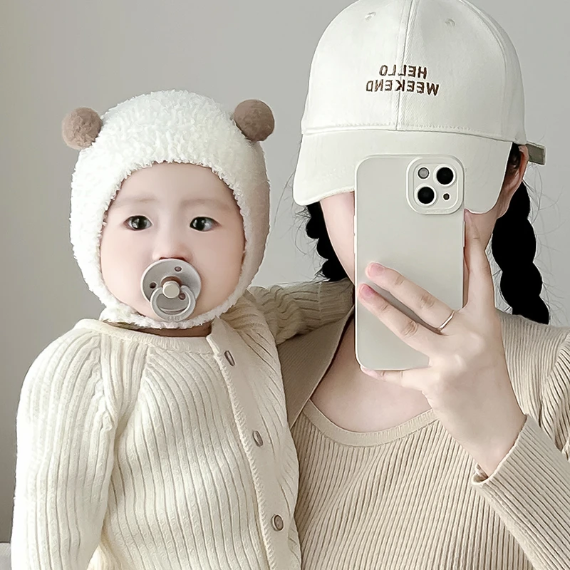 秋冬季婴儿帽子男女宝宝可爱球球护耳帽婴幼儿童珊瑚绒保暖套头帽