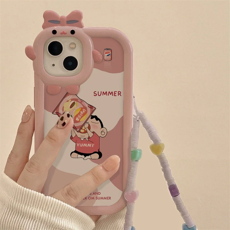 粉色薯片防摔小怪兽苹果/oppo/vivo/华为/小米手机壳可爱软卡通女
