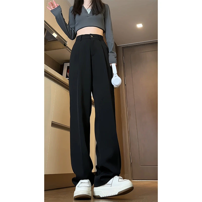 男女款直筒垂感小西裤夏季新款vibe宽松百搭休闲裤显瘦冰丝凉裤子
