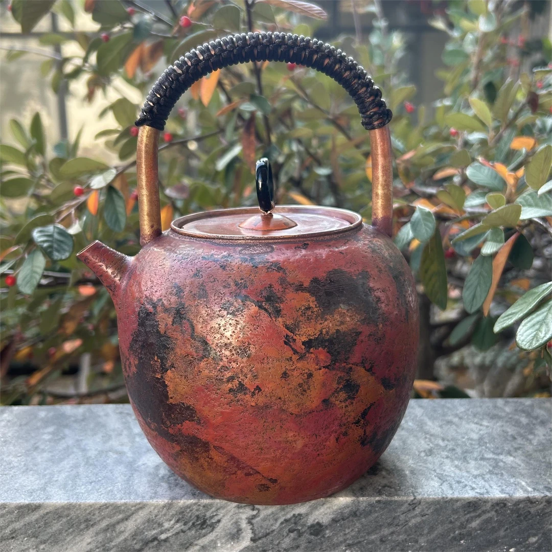 A春秋大壶 烧水壶煮茶壶1200cc（紫铜全手工一张打工艺）