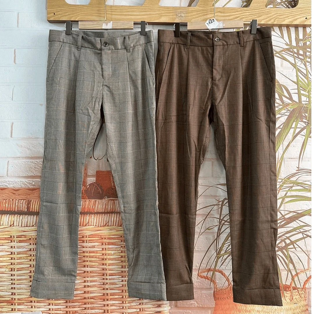 颜色随机！日单格子裤