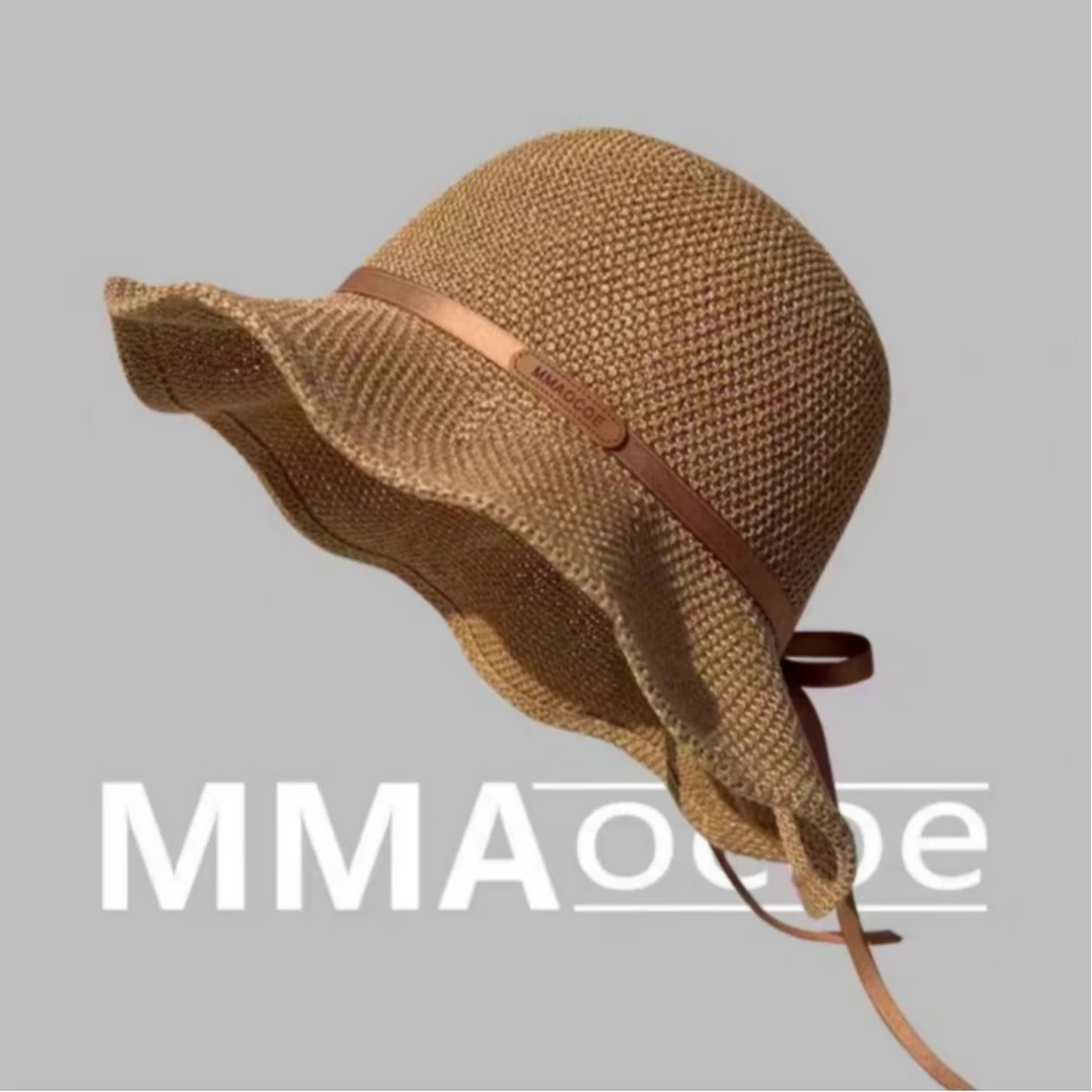 蝴蝶结渔夫帽女草帽夏季出游旅游必备百搭防晒遮阳夏季波浪边帽子