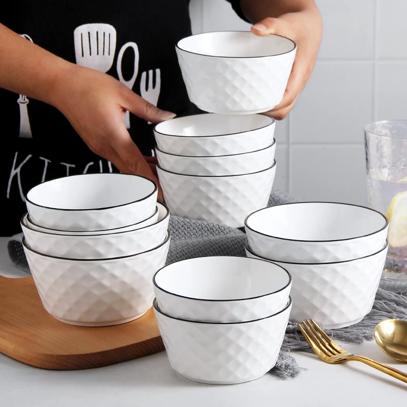 北欧ins陶瓷吃饭碗面碗网红新款米饭碗小碗组现代简约家用碗餐具