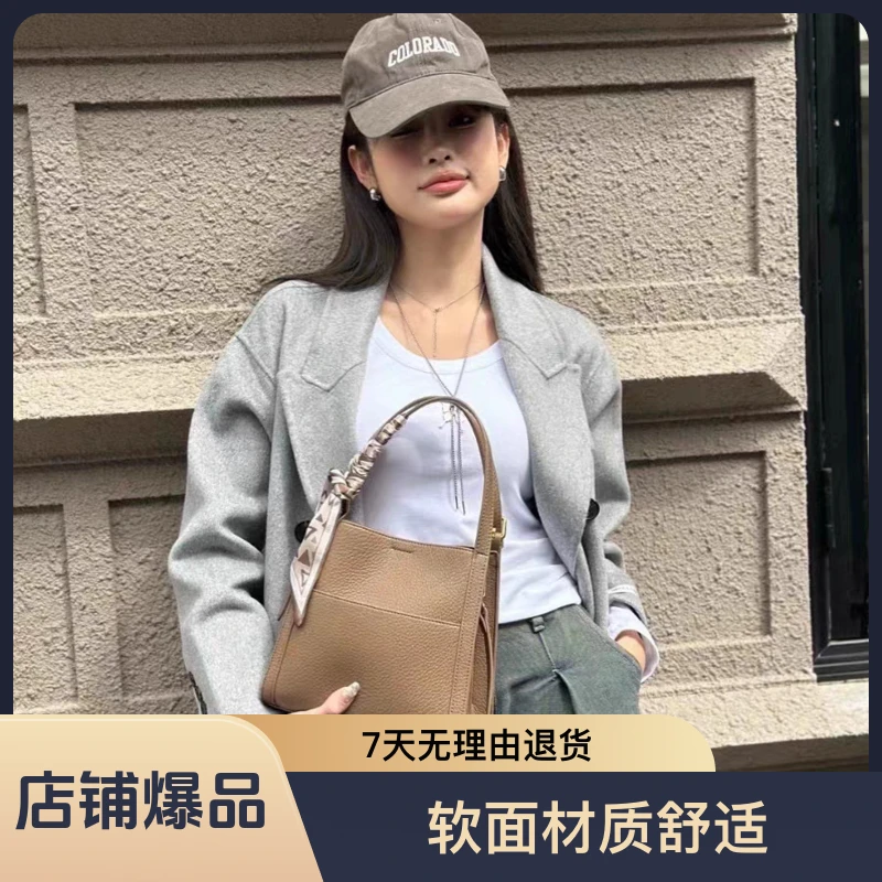 2023新款气质时尚水桶包女士手提单肩斜挎包休闲百搭小众包托特包