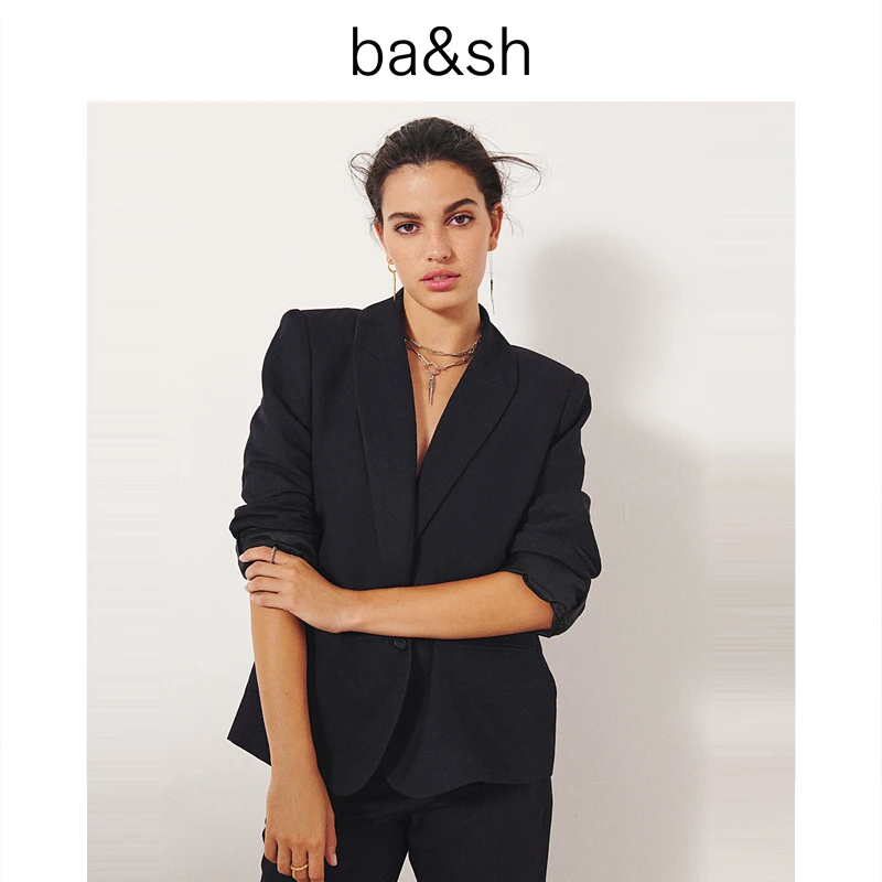 【下架】ba&sh夏季法式气质深蓝通勤高级西装外套休闲西服1E22VENU