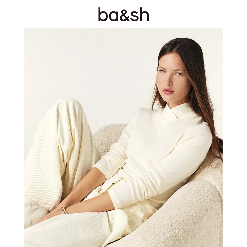 【白色胶囊】ba&sh新款秋冬卫衣白色恋人高级法式长袖1H24MORI