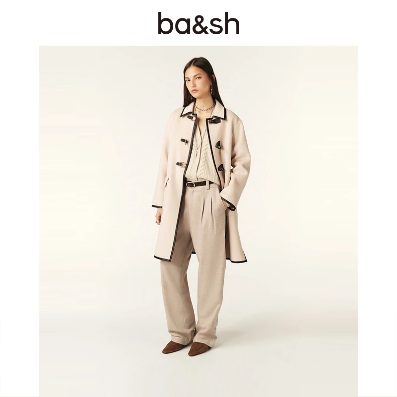ba&sh新款秋冬气质外套双面呢包边撞色大衣1H24LEIX
