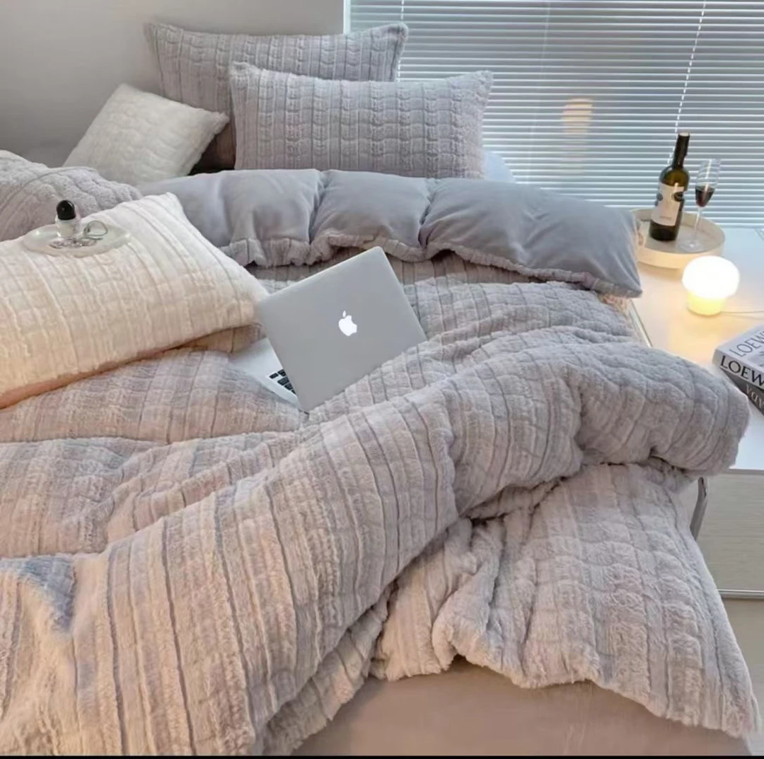 四件套牛奶绒四件套冬天保暖