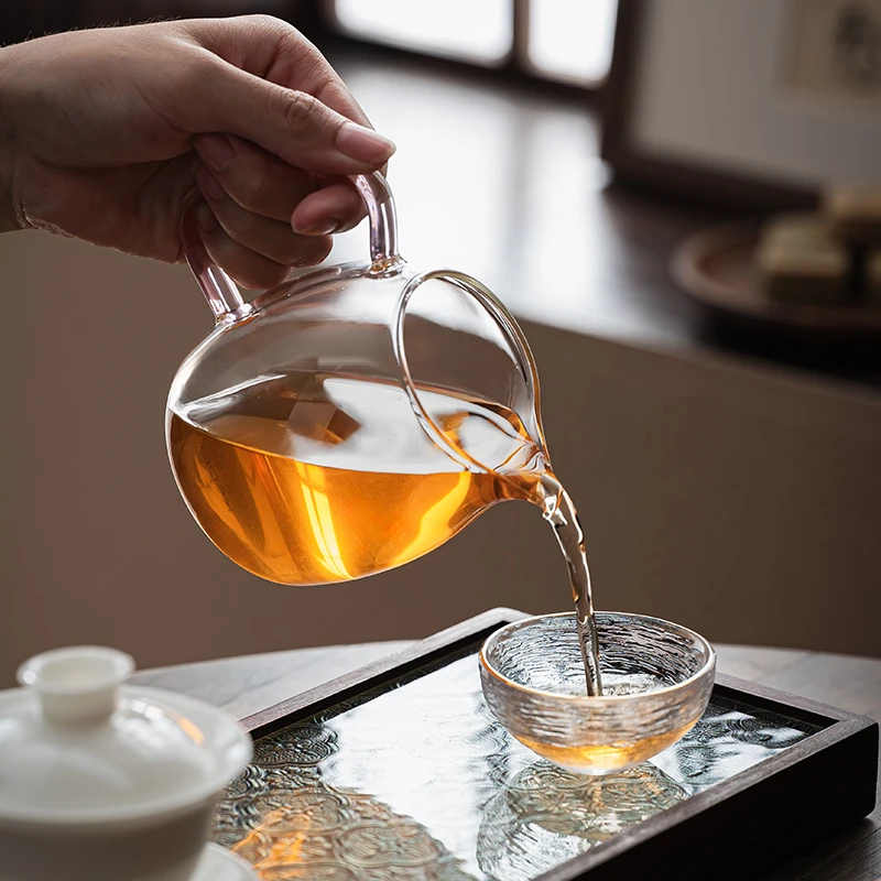 瓷里公道杯玻璃晶彩泰然茶海大号420ml耐高温高档功夫茶具分茶器