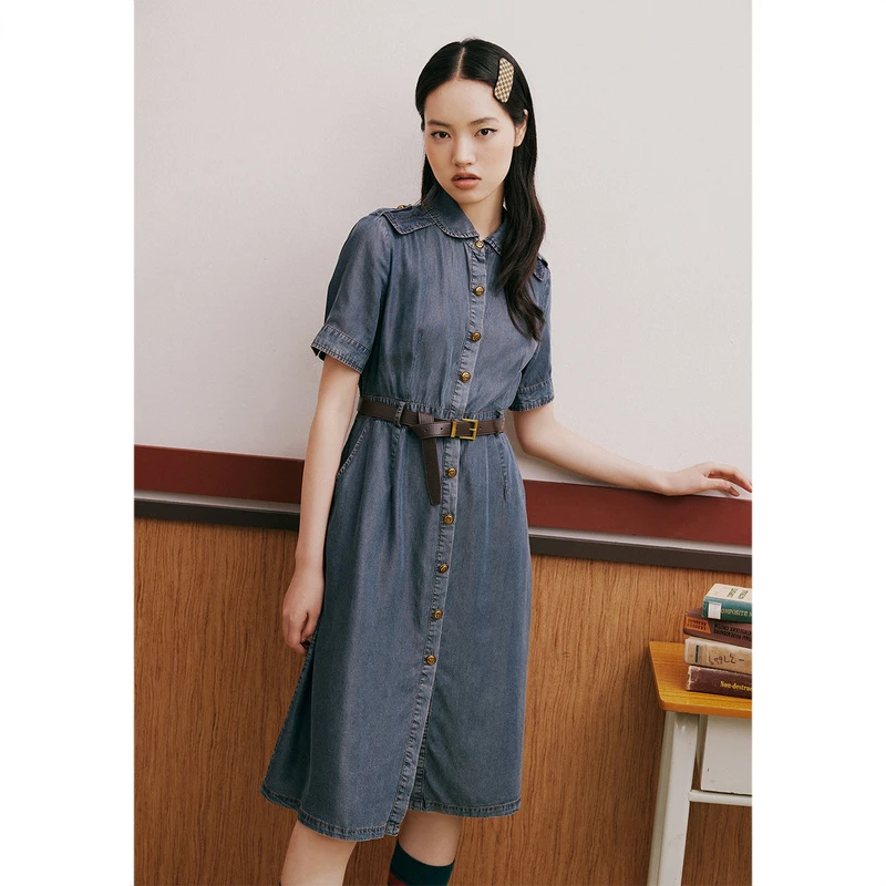 PSALTER诗篇夏季莱赛尔牛仔优雅气质连衣裙小众6C63205715