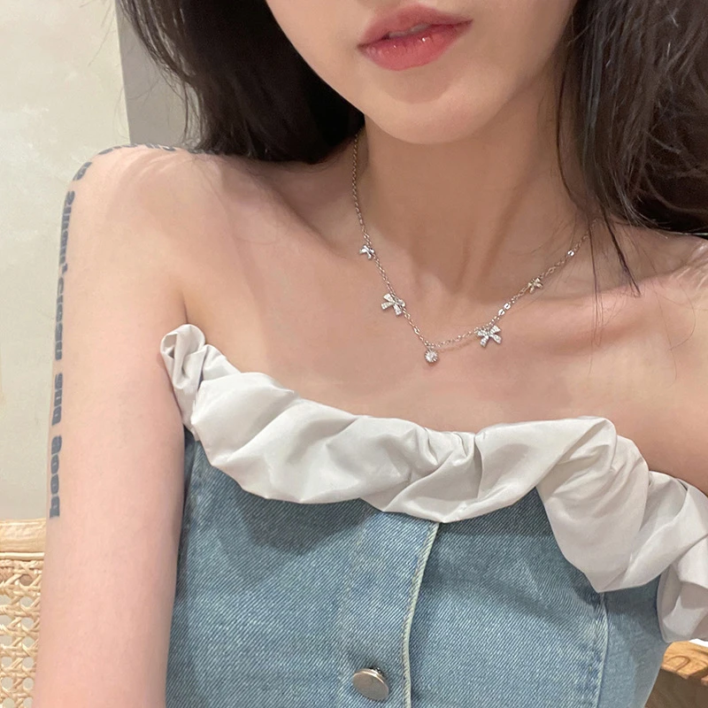 铜亚克力项链精致锆结项链ins冷淡风轻奢颈链小众设计高级感百搭