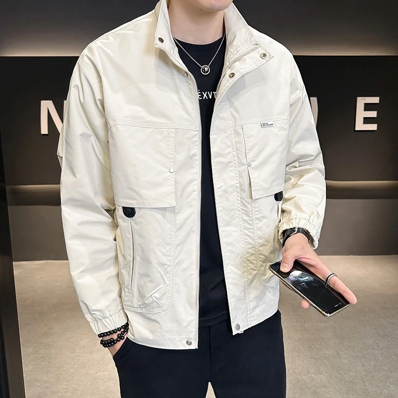 2024新款休闲男外套春秋百搭款时尚男士夹克帅气立领上衣潮流韩版
