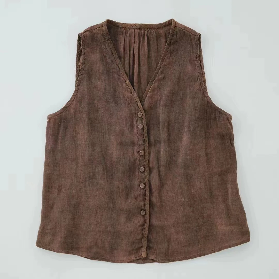 冬冬分享《垒土》447#丝麻背心小开衫