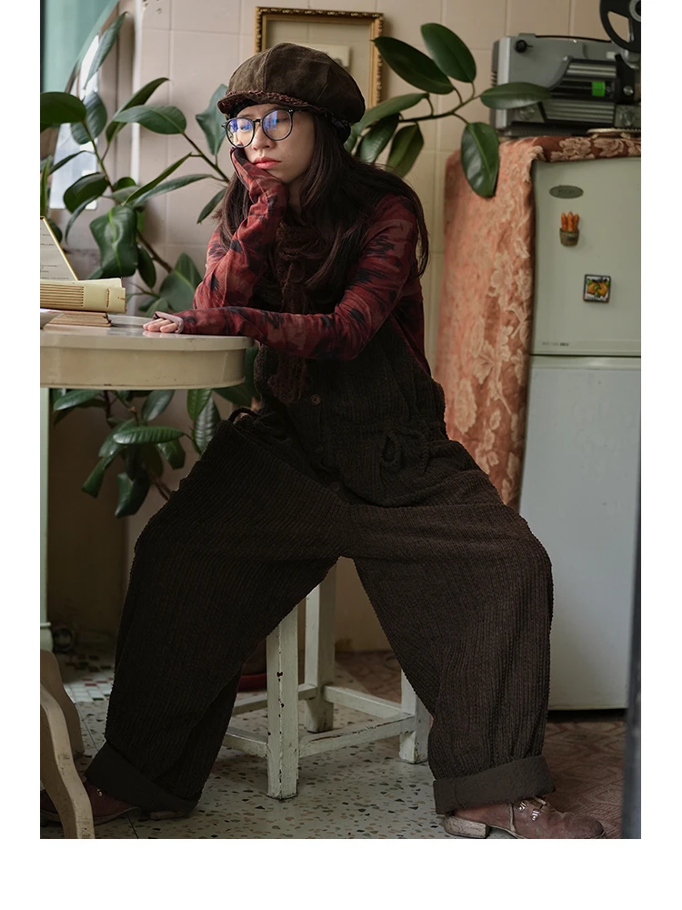 冬冬分享《云雾里》1017#原创设计复古文艺休闲背带裤