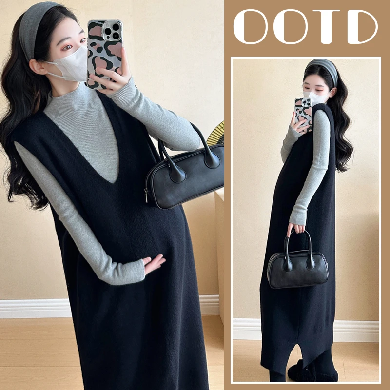 孕妇套装冬装毛衣连衣裙宽松两件套时尚洋气时髦秋冬款2024新款