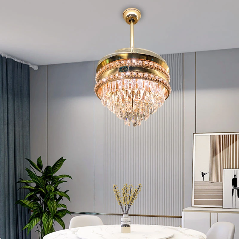 风扇灯家用餐厅吸顶一体电扇灯简约现代隐形卧室无频闪客厅吊扇灯