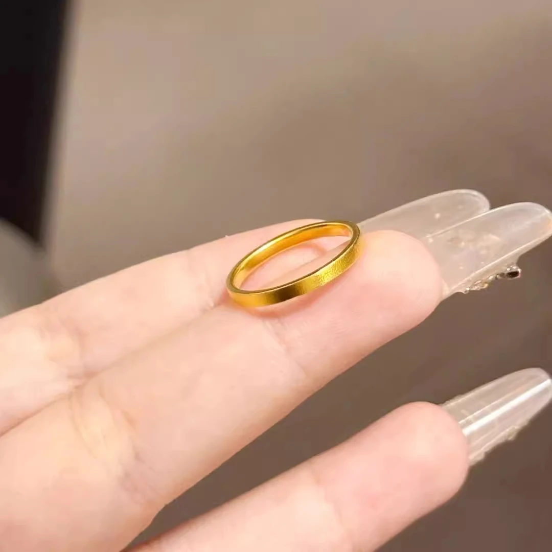 钛钢戒指 不掉色古法简约戒指男女款素圈情侣对戒指环轻奢小众ins