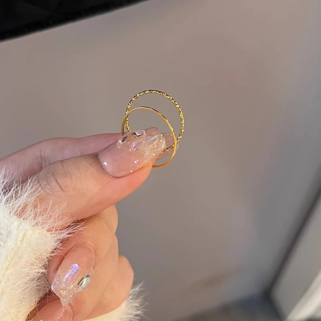 钛钢戒指 巨细0.5mm组合简约戒指女食指戒尾戒不掉色素圈指环时尚