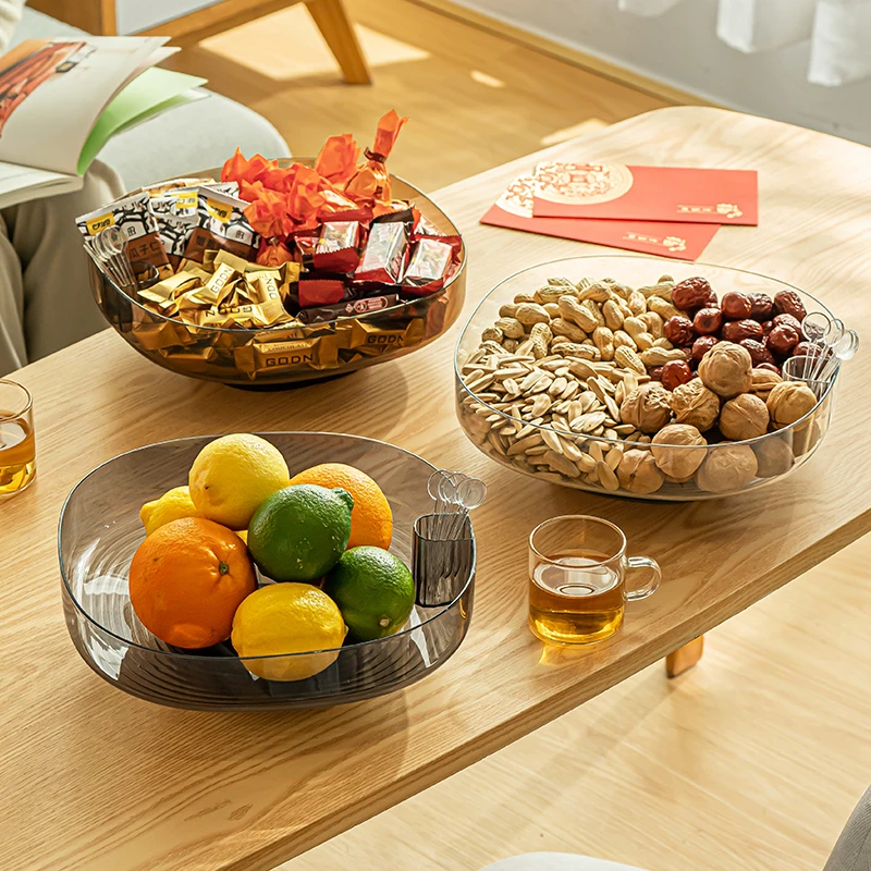新年客厅水果盘过年家用零食干果收纳盘置物盘可沥水果盘