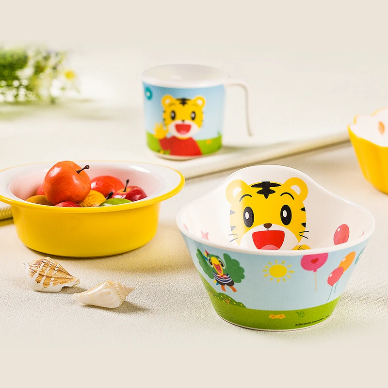 五和巧虎儿童碗宝宝碗辅食水杯家用婴幼儿吃饭碗分格盘餐盘双耳